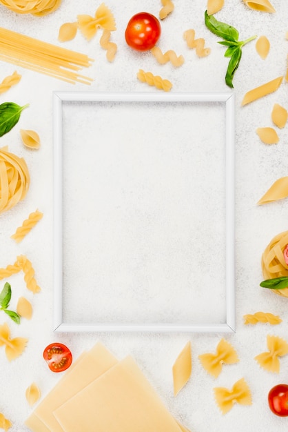 Foto gratuita cornice di pasta italiana