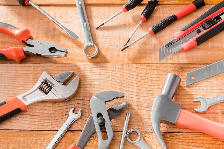 Free Photo frame of mechanic tools