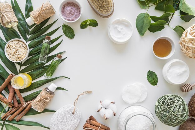 frame of natural cosmetics