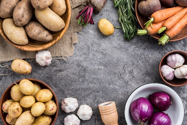 Frame of natural vegetables