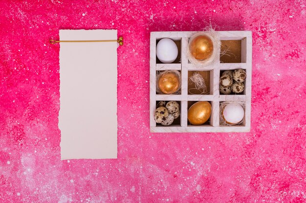 Frame papyrus and box with decorated eggs