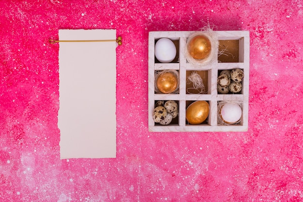 Frame papyrus and box with decorated eggs