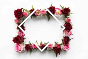 Free photo frame on roses