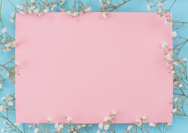 Free photo frame sheet of paper with flowers