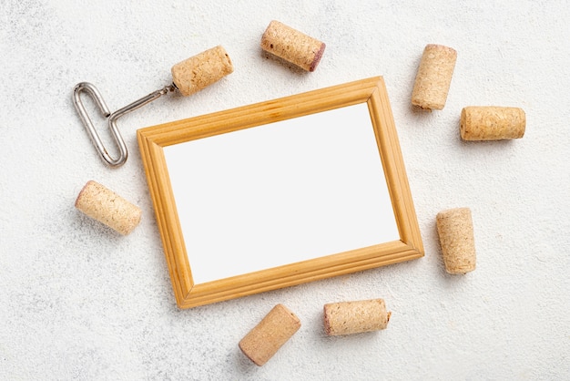 Free photo frame and wine stoppers on table