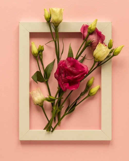 Free photo frame with beautiful roses for women's day