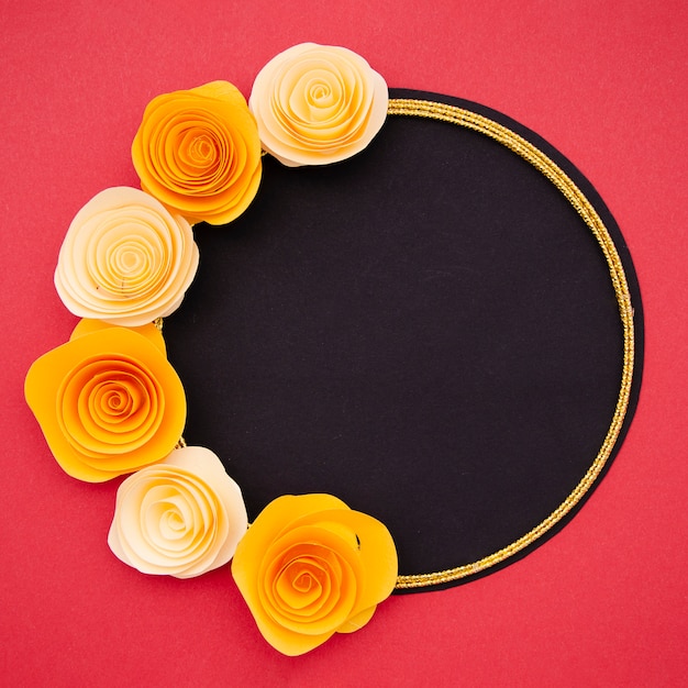 Free photo frame with bright orange flowers