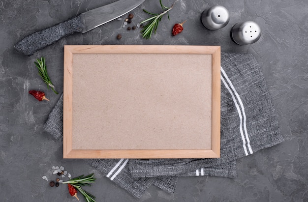 Free photo frame with cooking ingredients