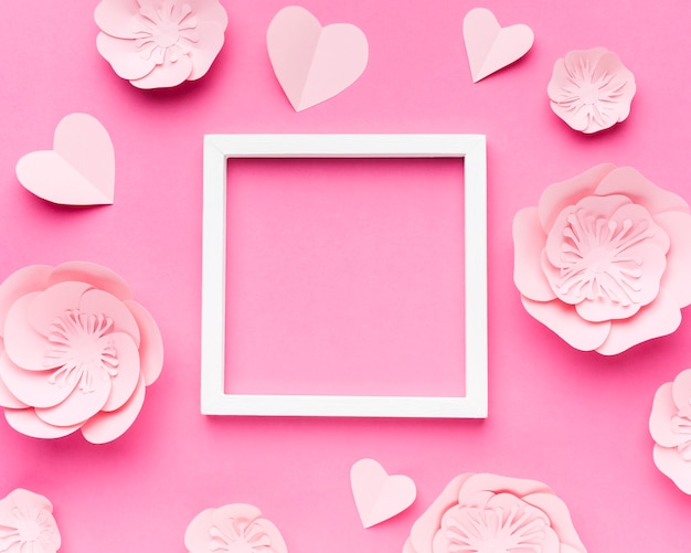 Free photo frame with paper flowers