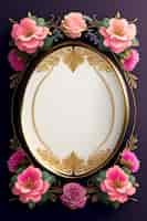 Free photo a frame with pink flowers on it