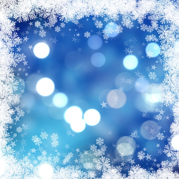 雪と星とのクリスマスの背景