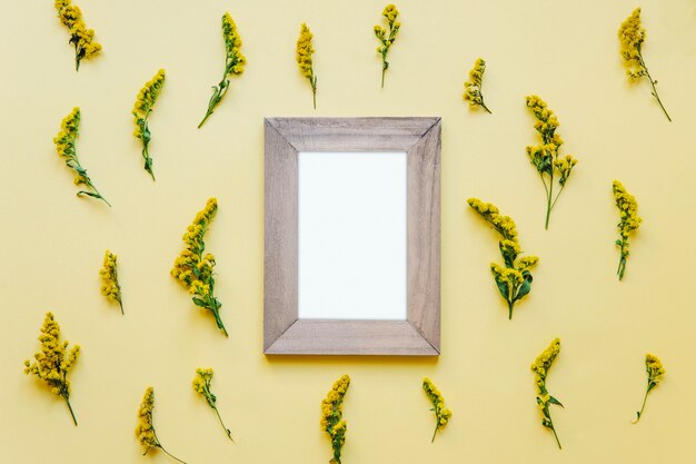 frame in yellow flowers