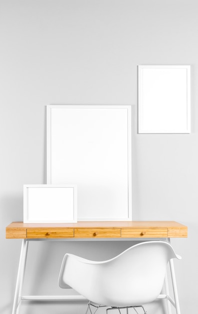 Free photo frames mock up on table