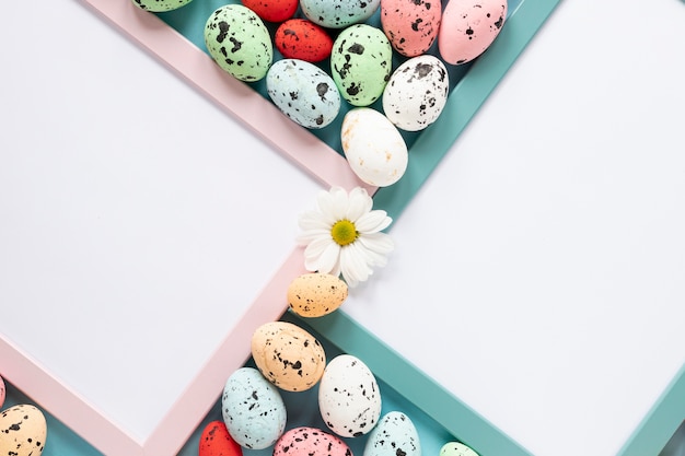 Frames with painted eggs for easter