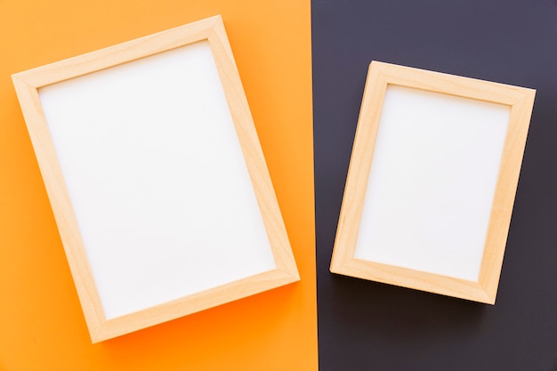 Free photo frames on yellow and black background