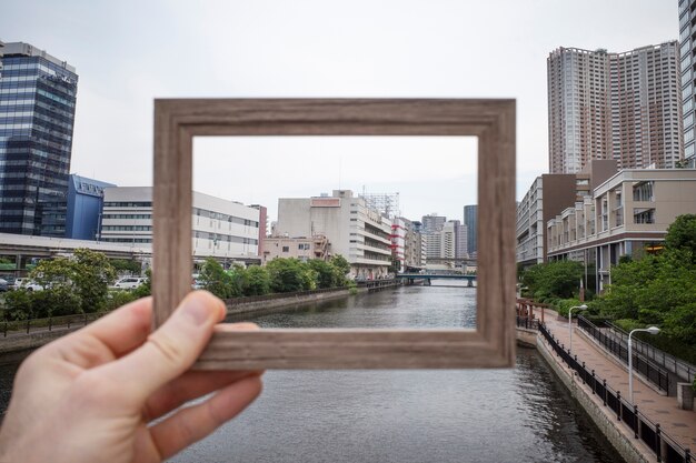 旅行中のフレーミング風景