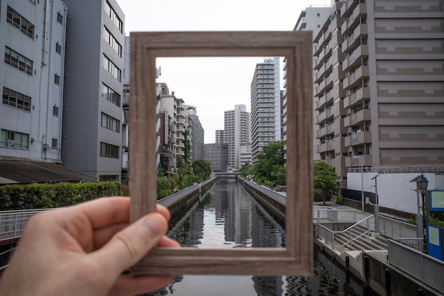 旅行中のフレーミング風景