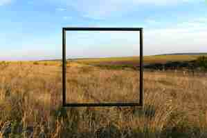 Free photo framing landscape while traveling