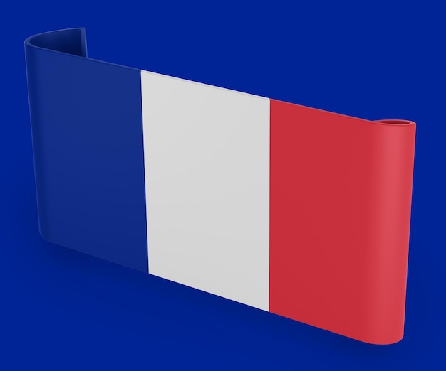 프랑스 국기 리본 배너