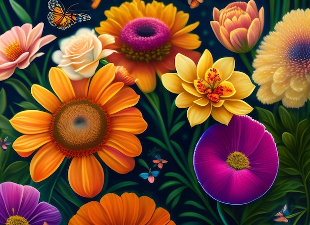 무료 사진 꽃 꽃 꽃 꽃다발 장식 화려한 아름 다운 배경 정원 꽃 식물 패턴