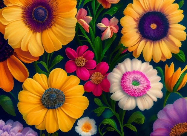 無料の写真 花の花の花の花束装飾カラフルな美しい背景庭の花植物パターン