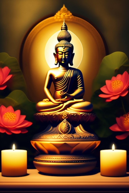 무료 사진 Gautum Buddha Vesak Purnima 동상 평화 배경의 상징