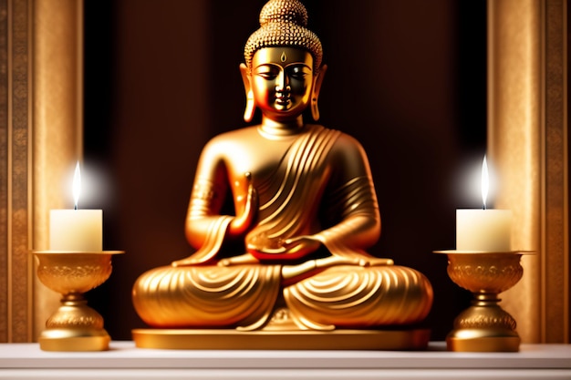 Free photo free photo gautum buddha vesak purnima statue symbol of peace background