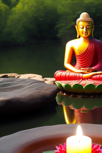 Фото бесплатно Гаутум Будда Весак Пурнима Статуя Символ Мира Фон
