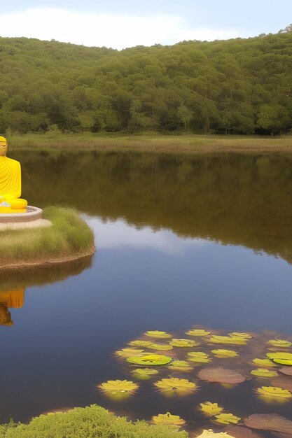 Фото бесплатно Гаутум Будда Весак Пурнима Статуя Символ Мира Фон