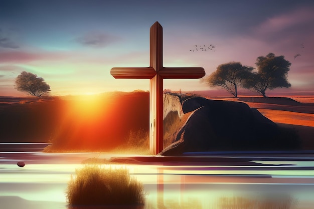 Free photo free photo good friday background with jesus christ and cross