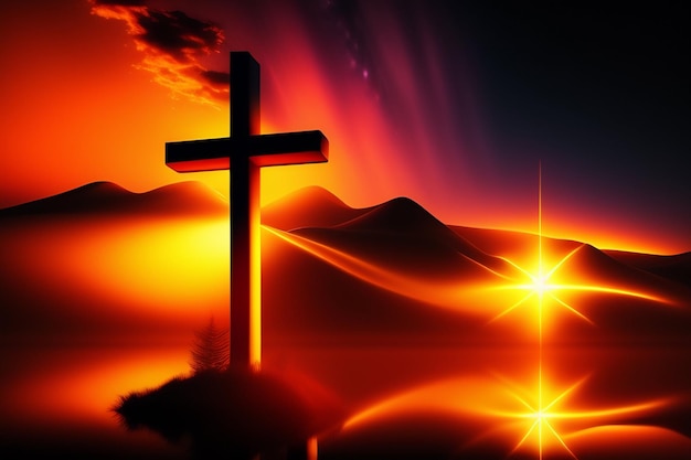 Фото бесплатно Страстная пятница фон с иисусом христом и крестом