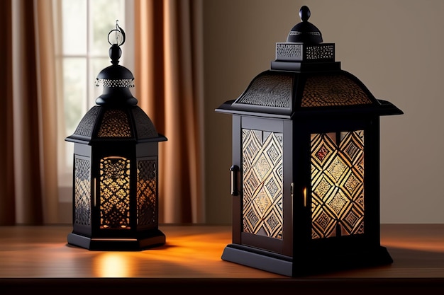 Free Photo Ramadan Kareem Eid Mubarak Old Fashioned Moroccan Lamp Background