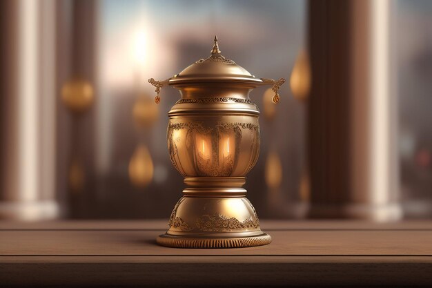 Free photo ramadan kareem eid mubarak old fashioned royal elegant lamp with mosque