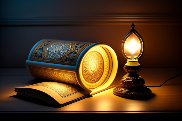 Бесплатно Фото Рамадан Карим Ид Мубарак Королевский элегантный светильник с мечетью Святые ворота с фейерверком