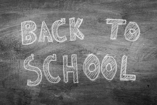 Freehand drawing Back to school on chalkboard ,Filtered image pr