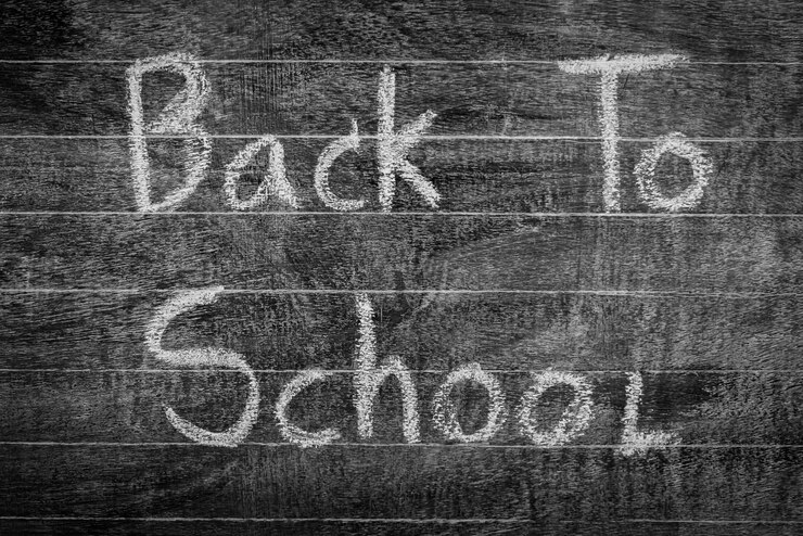Free Photo freehand drawing back to school on chalkboard ,filtered image pr