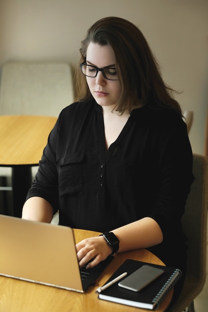 Freelancer working on laptop