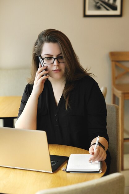 Freelancer working on laptop