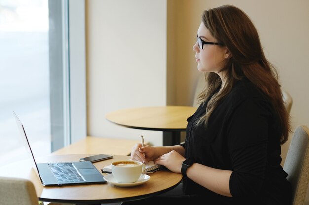 Freelancer working on laptop