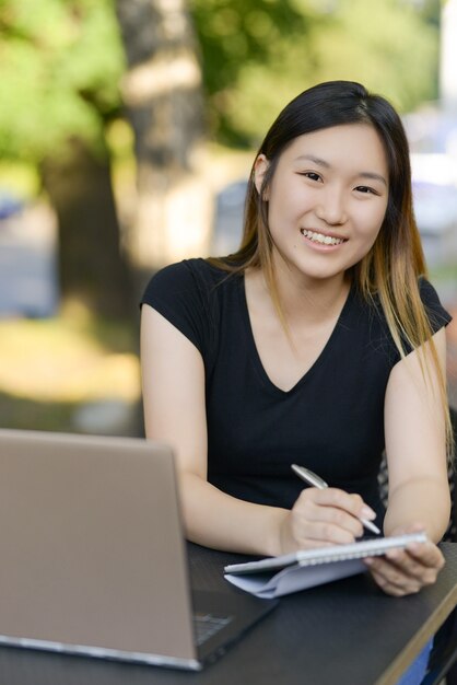 Freelancer working outdoors