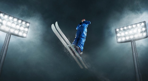Free photo freestyle aerials skiing