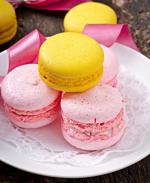 French colorful macaroons 