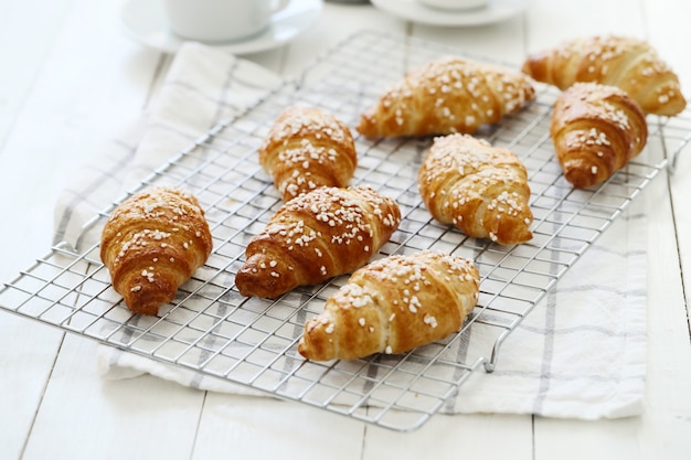 French croissants for breakfast