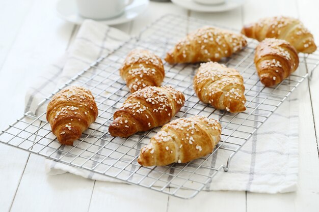 French croissants for breakfast