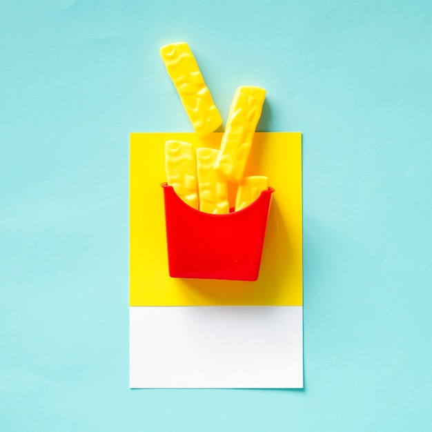 Free photo french fries fast food toy