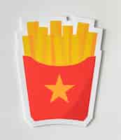 Foto gratuita icona di cibo spazzatura patatine fritte