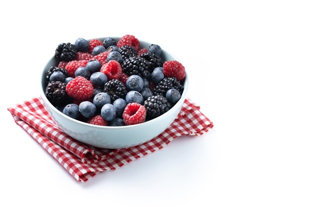 Free photo fresh assortment berries isolated on white background