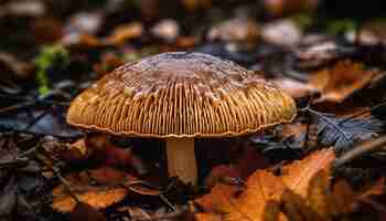 無料写真 aiが生成した森の新鮮な秋に生える食用菌