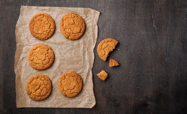 Fresh baked cookies with copy space background