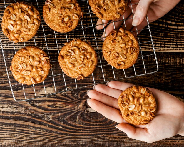 fresh baked cookies with nuts